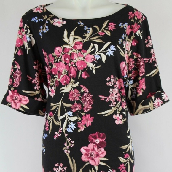 Karen Scott Dresses & Skirts - Karen Scott Black Floral Dress Size 1X